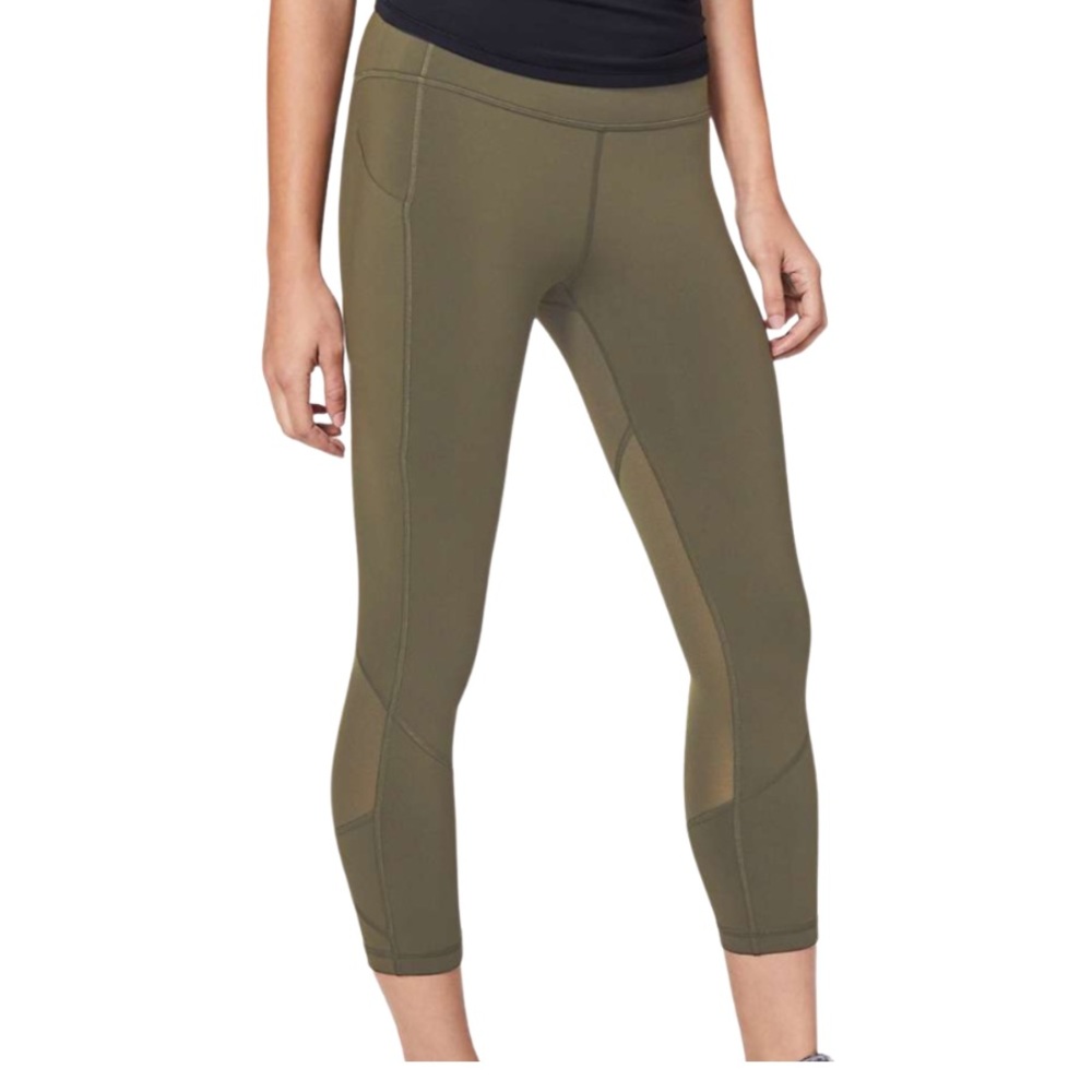 Lululemon Pace Rival Crop Dark Olive